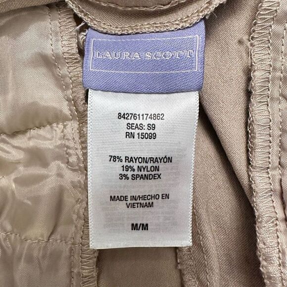 Laura Scott Straight-Leg Mid-Rise Capri Casual Pants Tan Medium - Picture 3 of 3